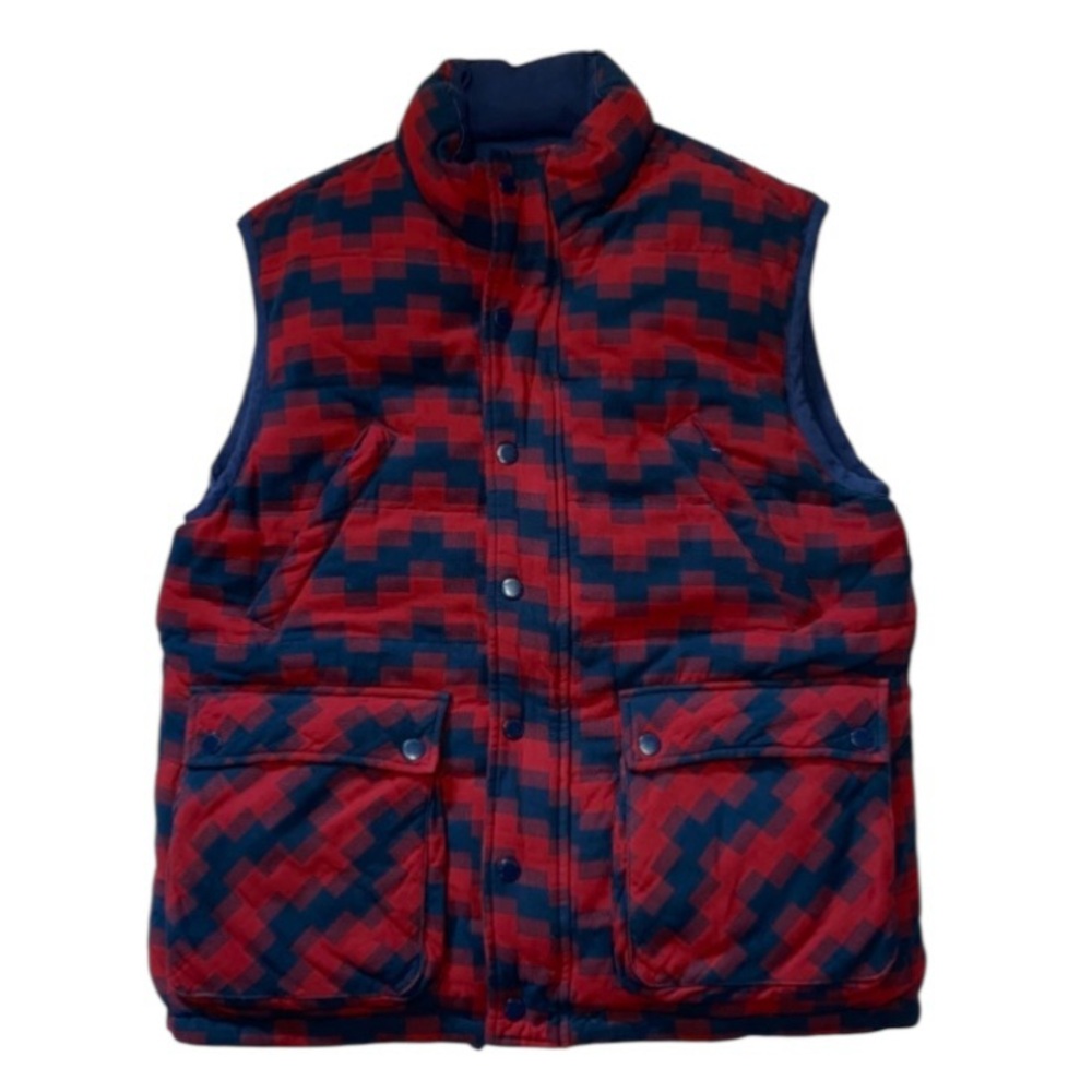 Billionaire Boys Club Reversible Puffer Vest Mens Large Blue Red Geometric (I)